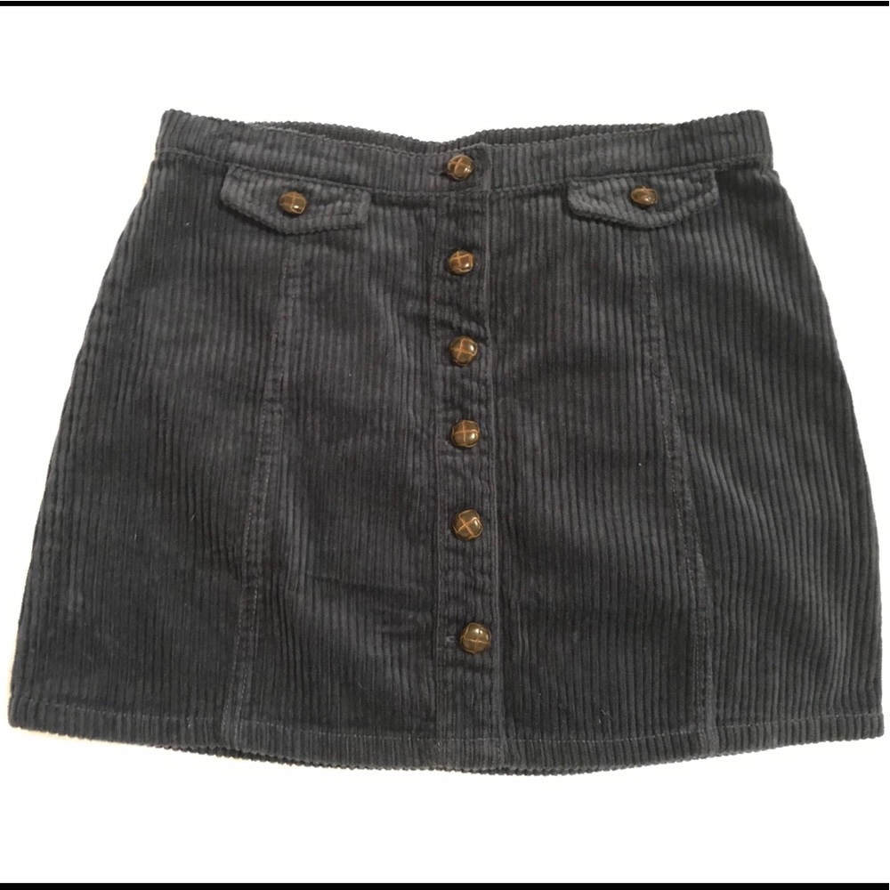 dark blue corduroy mini skirt